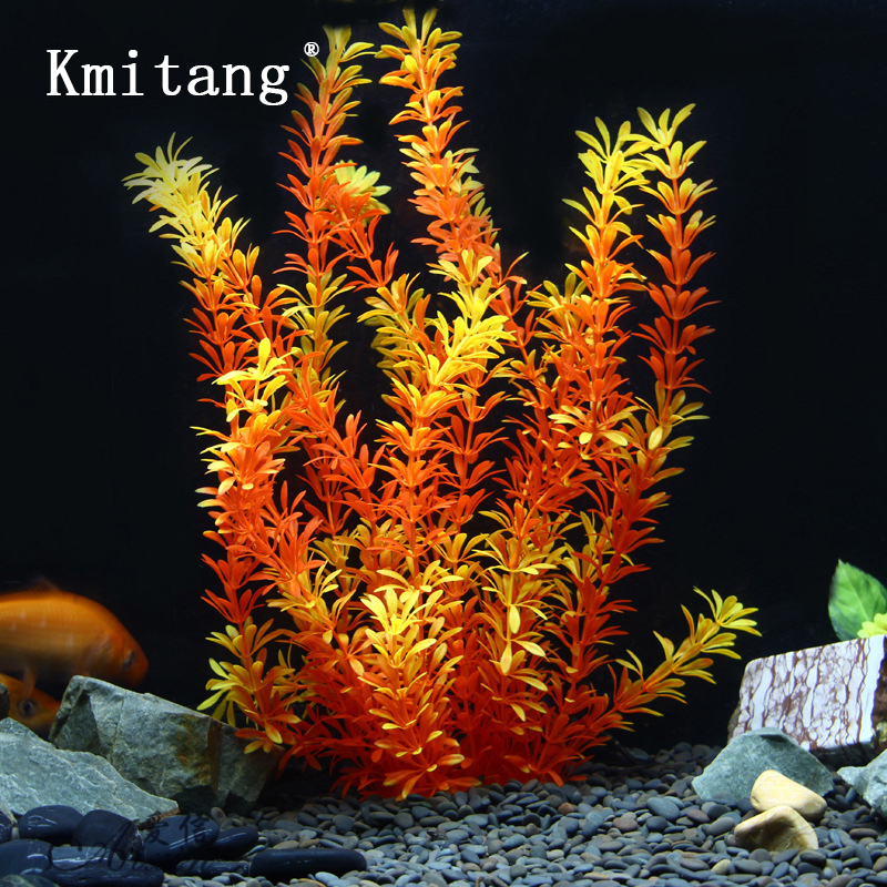 Marine Fish Tank - نباتات استوائية اصطناعية بطول 100 سم،