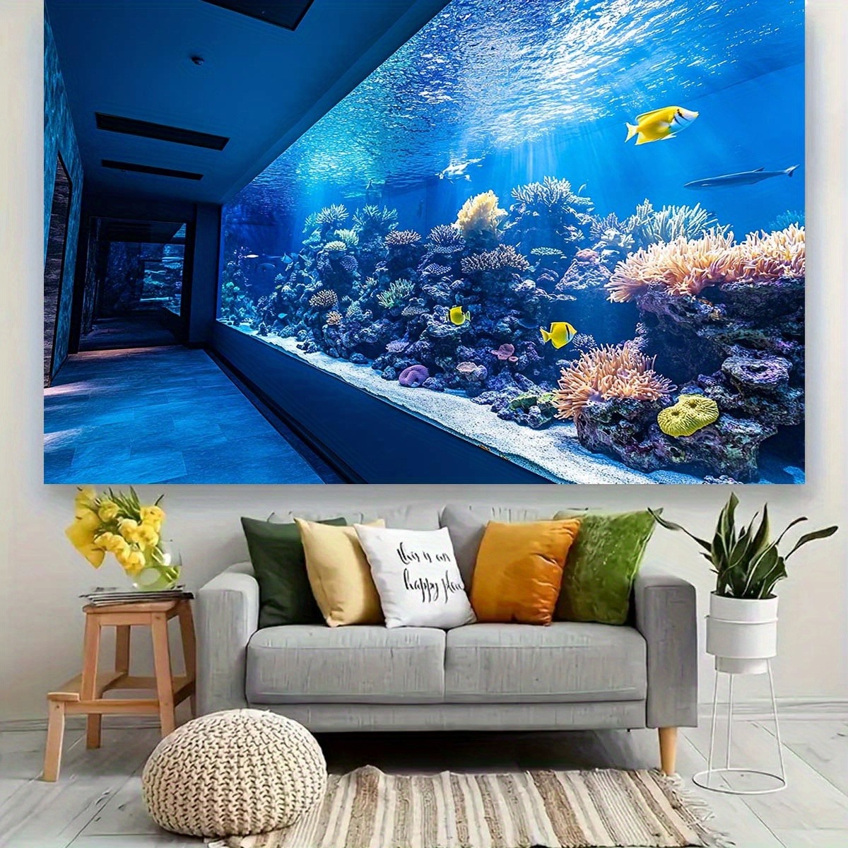 لوحة جدارية زاهية لحوض السمك ت - مراجعة Reef Aquarium وسعره